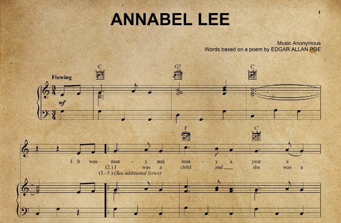 Annabel Lee - spartito