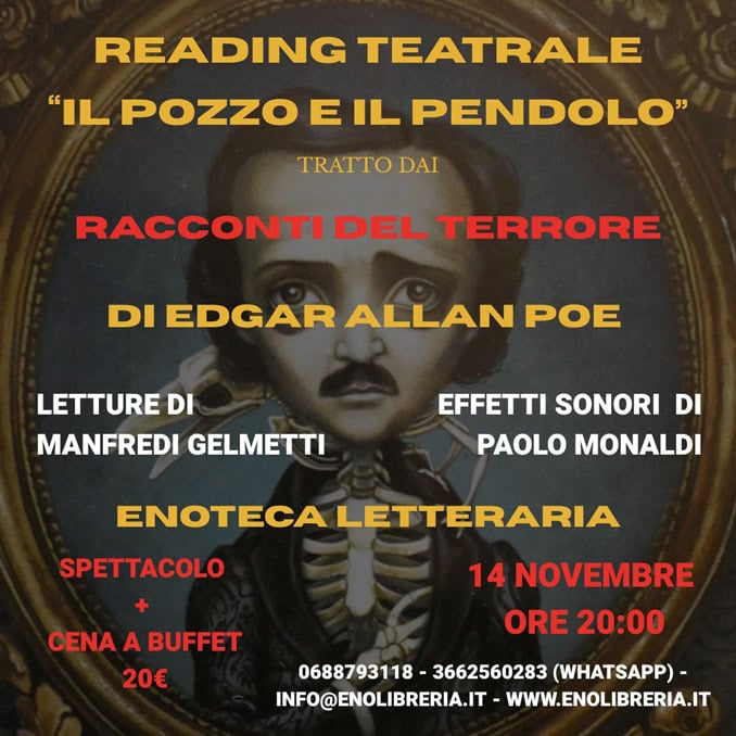 Locandina - Lettura del racconto “Il pozzo e il pendolo” al teatro